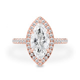 Stefania Marquise Halo Engagement Ring, Hidden V Pavé