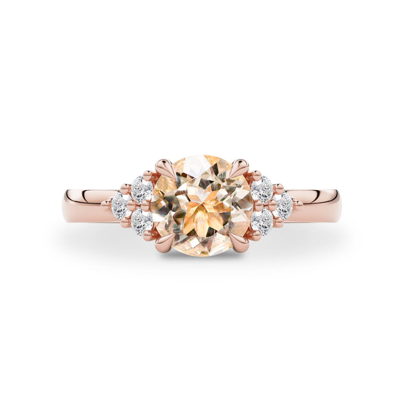 Gracious Dream Round Morganite Engagement Ring