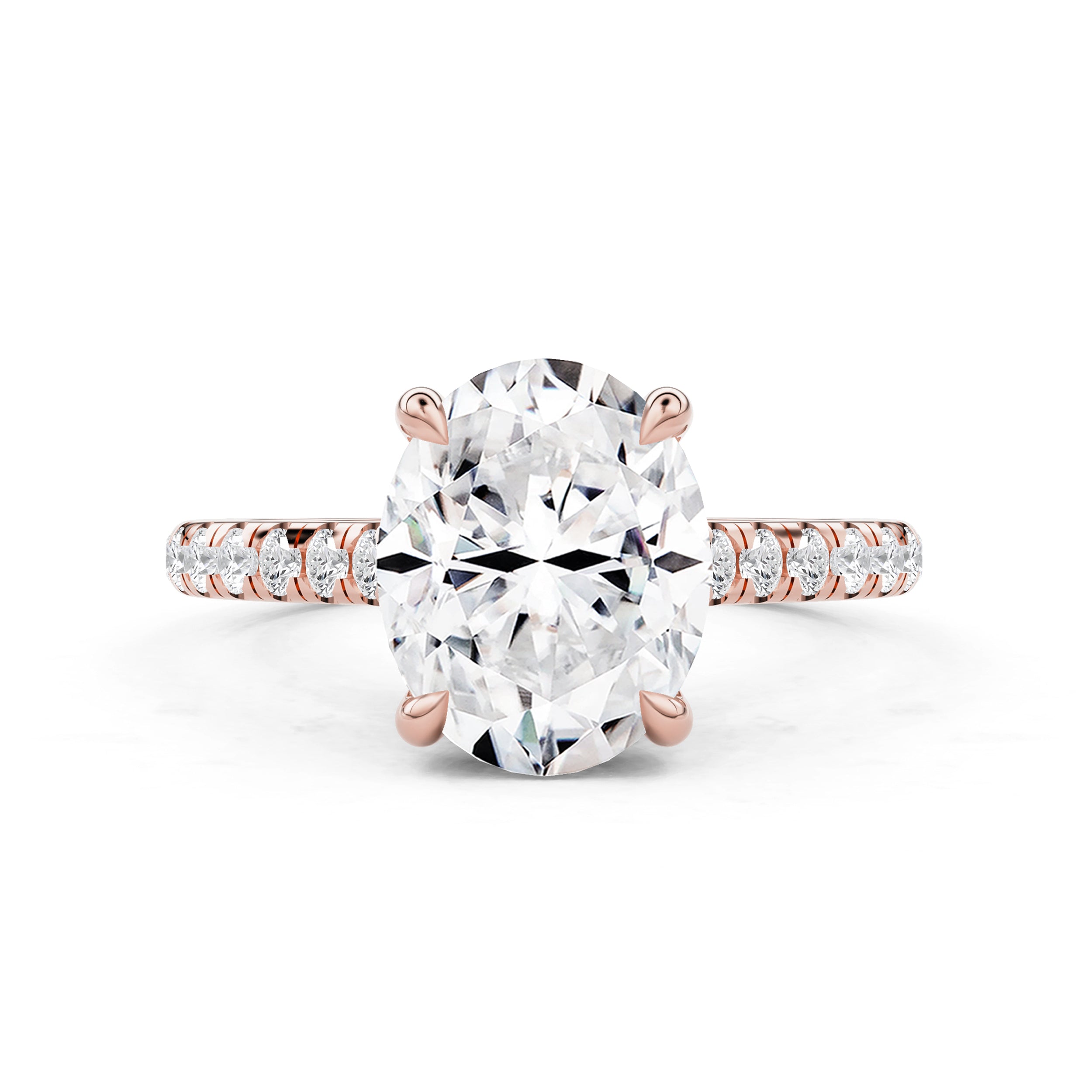 Lily Oval Double Hidden Halo Cathedral Engagement Ring