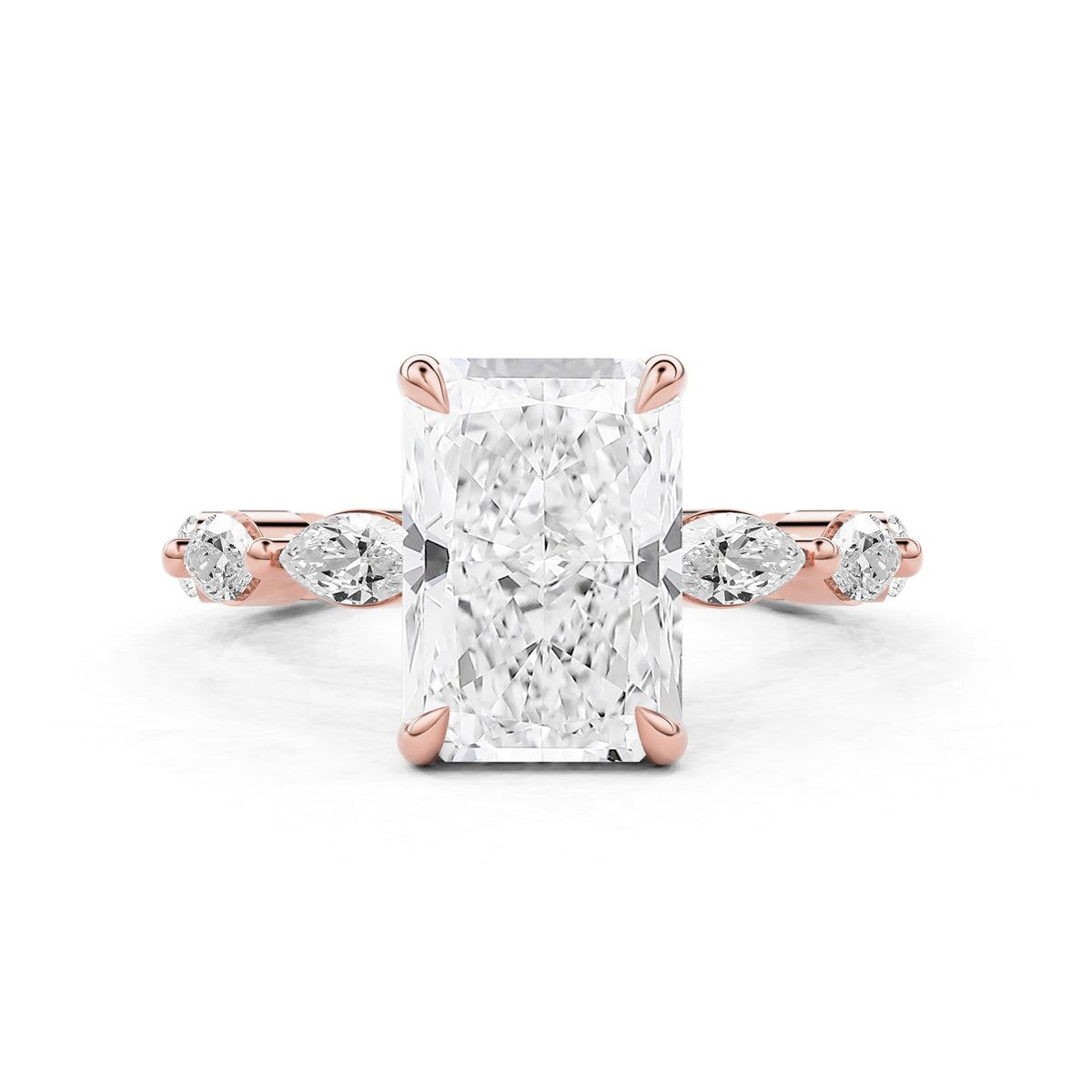 Marielle Radiant Cut Marquise Diamond Band Engagement Ring
