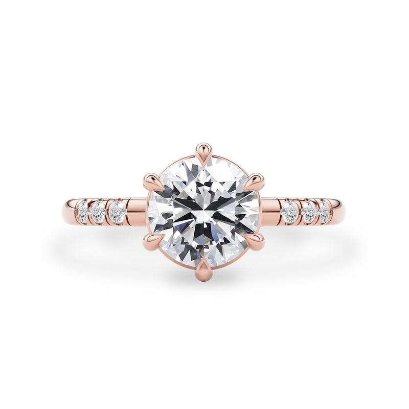 Eternal Dream Round Solitaire Engagement Ring, Round Brilliant With Pavé