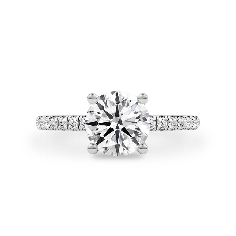 Amelia Round Hidden Halo Engagement Ring, High Set