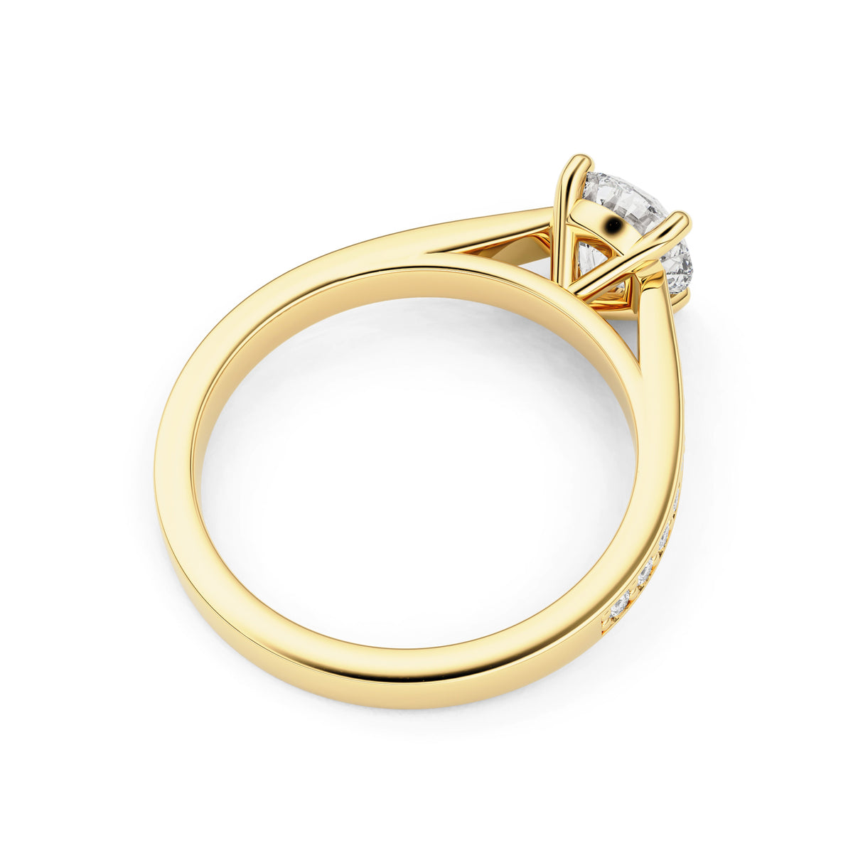 Aurelia Round Cathedral Pavé Engagement Ring