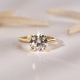 Round Ivy Hidden Halo Engagement Ring, Moissanite/Lab Grown Diamond