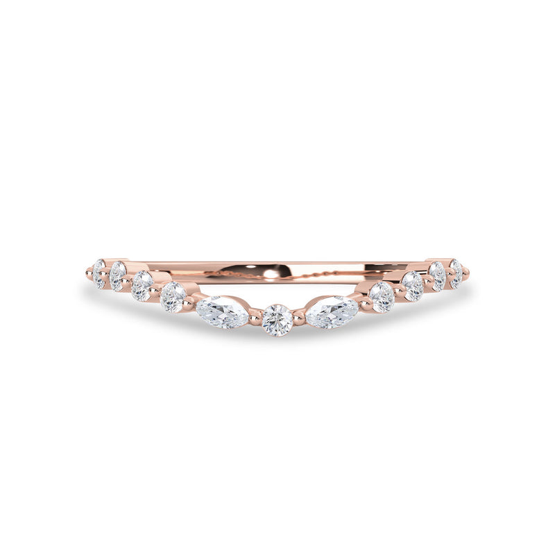 Bellisa Signature Curved Marquise Round Half Eternity Ring