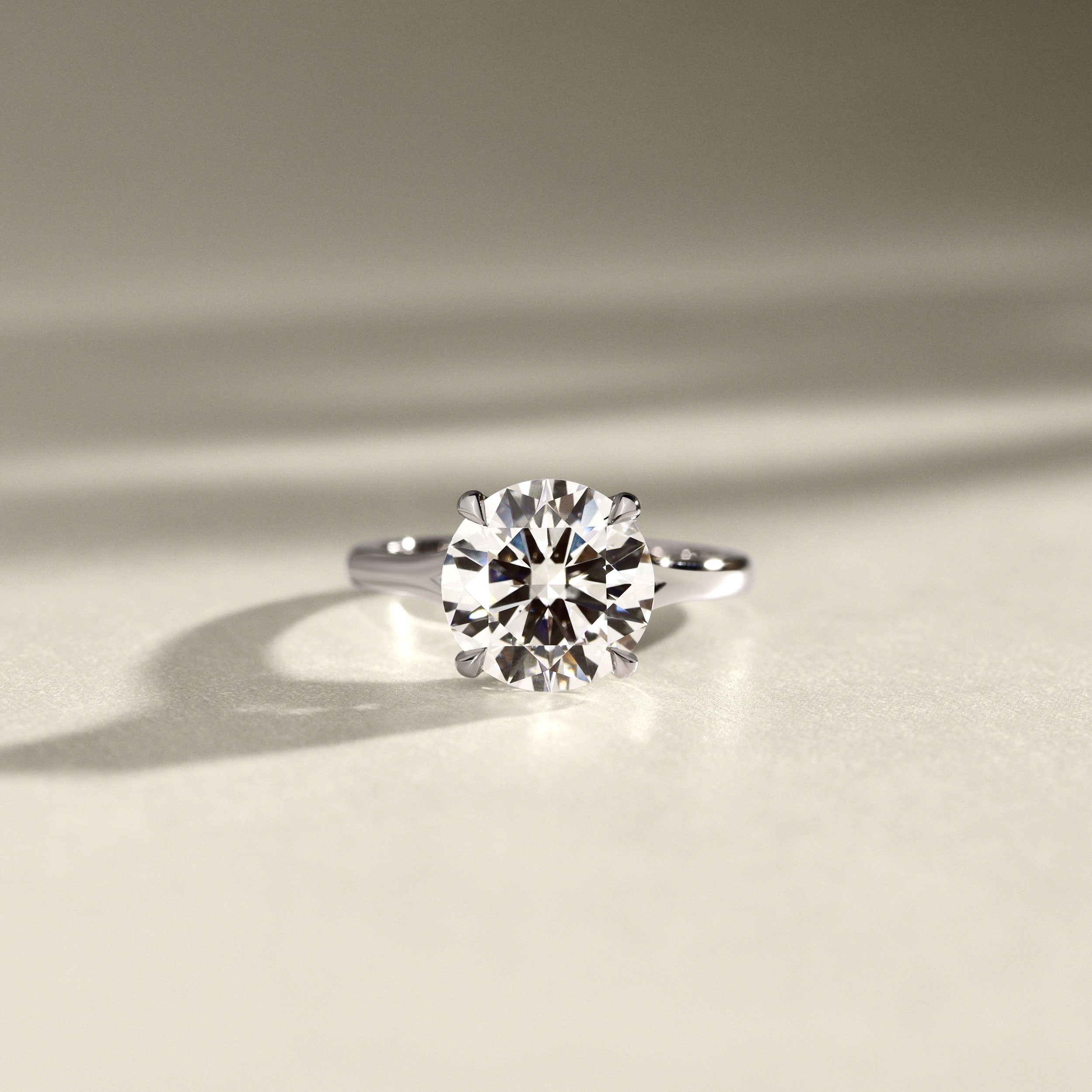 Juniper Round Trellis Solitaire Engagement Ring, Moissanite/Lab Grown Diamond