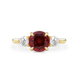 Sofia Round Lab Ruby Three Stone Engagement Ring