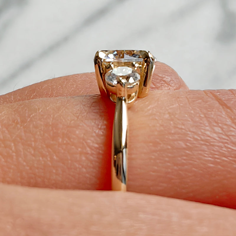 Sofia Three Stone Engagement Ring, Round Brilliant