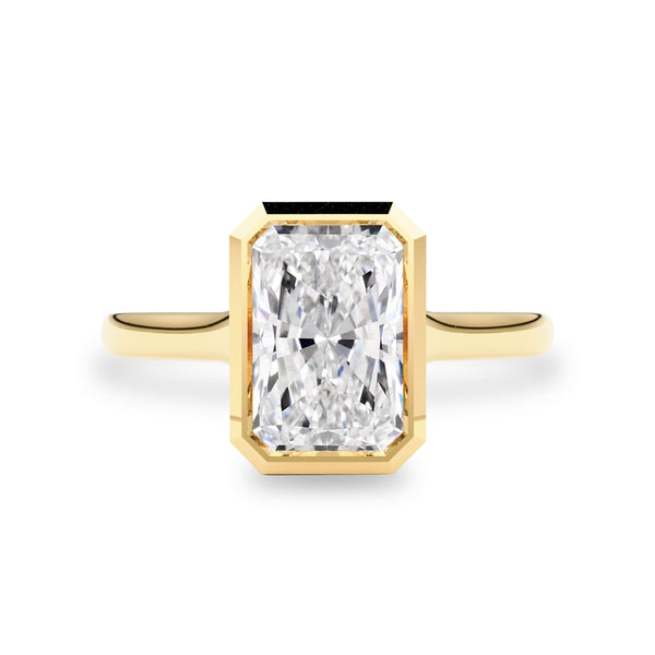 Carmen Full Bezel Cathedral Engagement Ring, Radiant/Emerald Cut