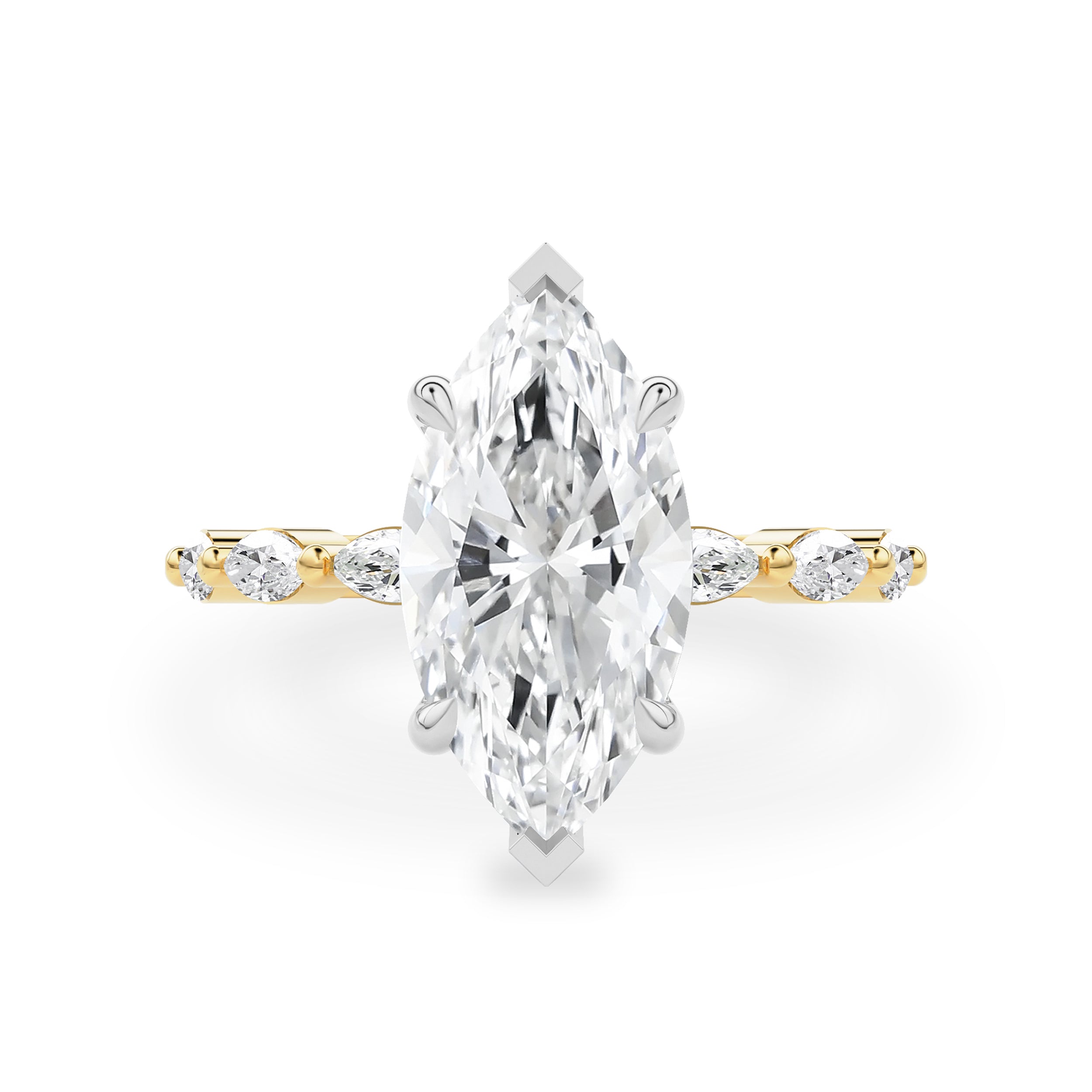 Avery Marquise Cut Hidden Halo Engagement Ring, Marquise Band