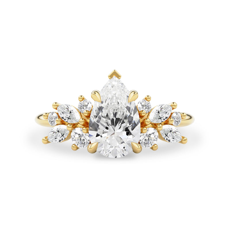 Pear Anna's Dream Engagement Ring, Pear With Marquise