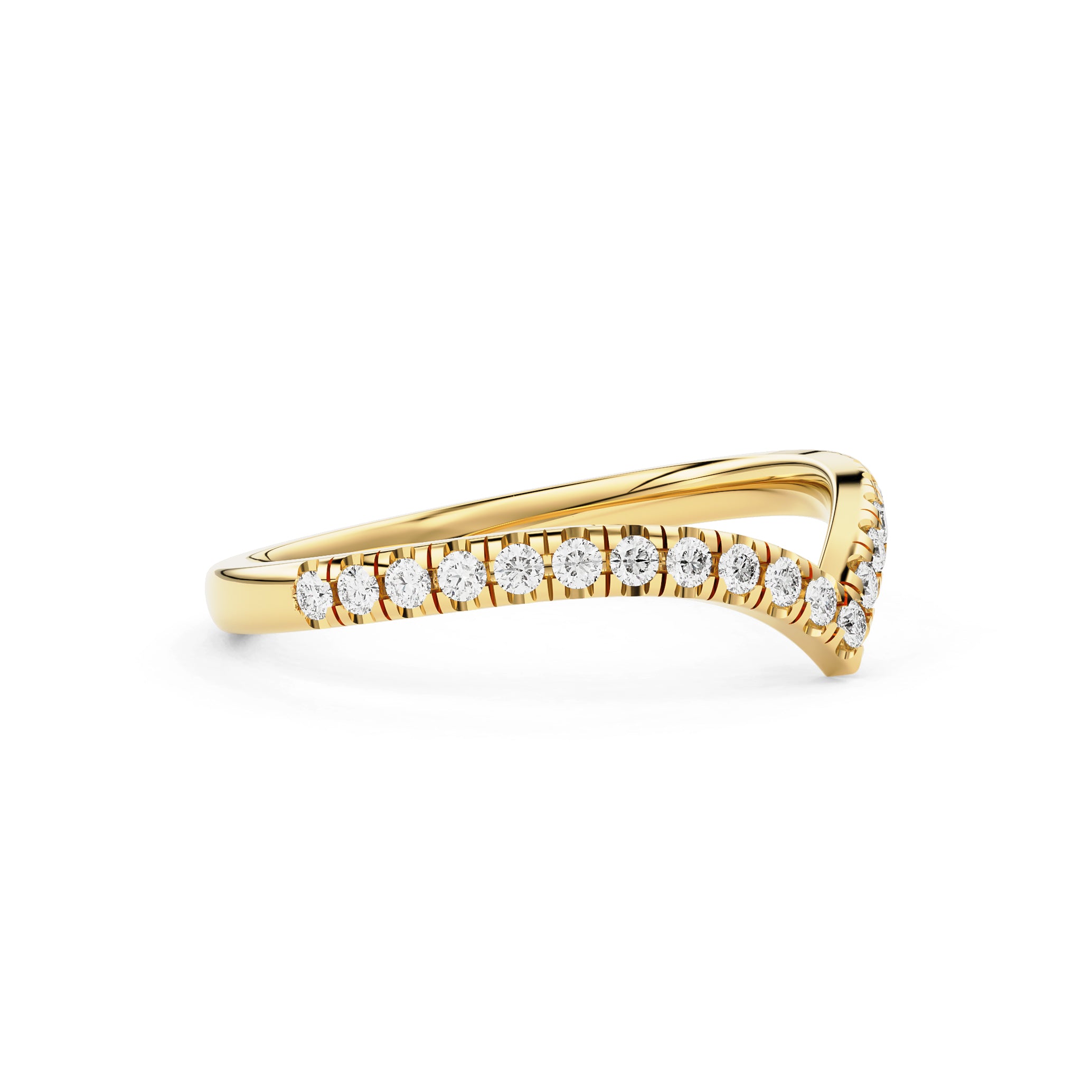 V Shape Half Eternity Ring No.2