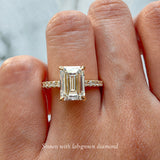 Vera Emerald Cut Moissanite Solitaire Engagement Ring