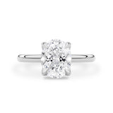 Oval Purity Petal Solitaire Engagement Ring, Moissanite/Lab Grown Diamond