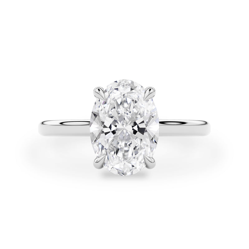 Ivy Oval Hidden Halo Engagement Ring, Moissanite/Lab Grown Diamond