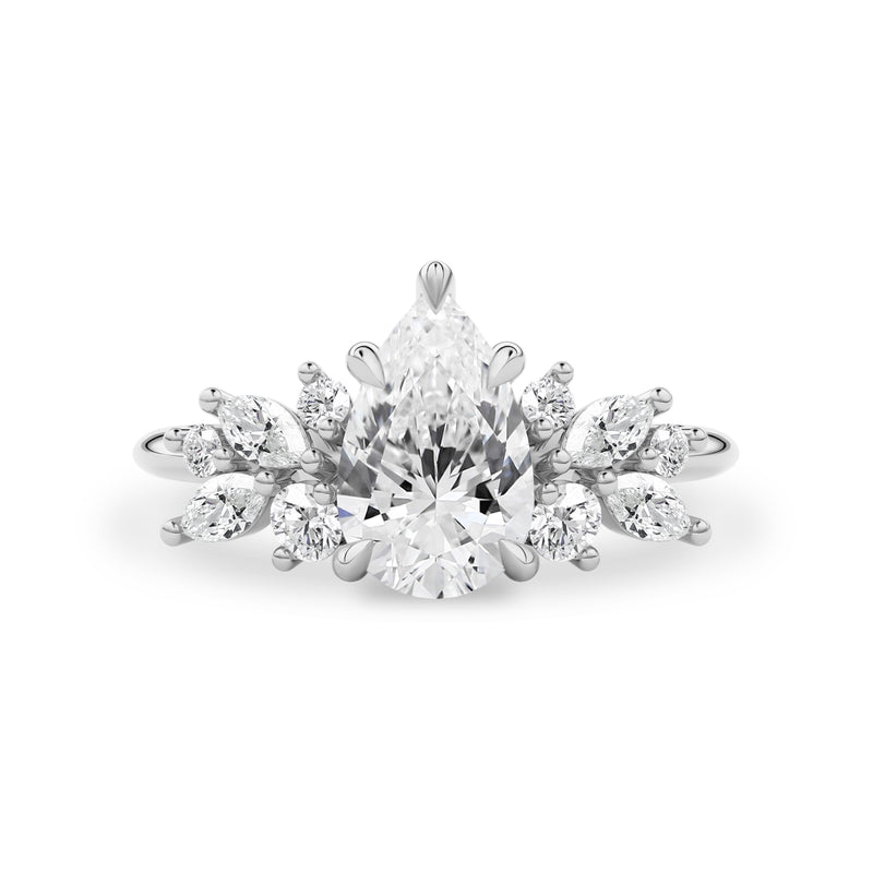 Pear Anna's Dream Engagement Ring, Pear With Marquise