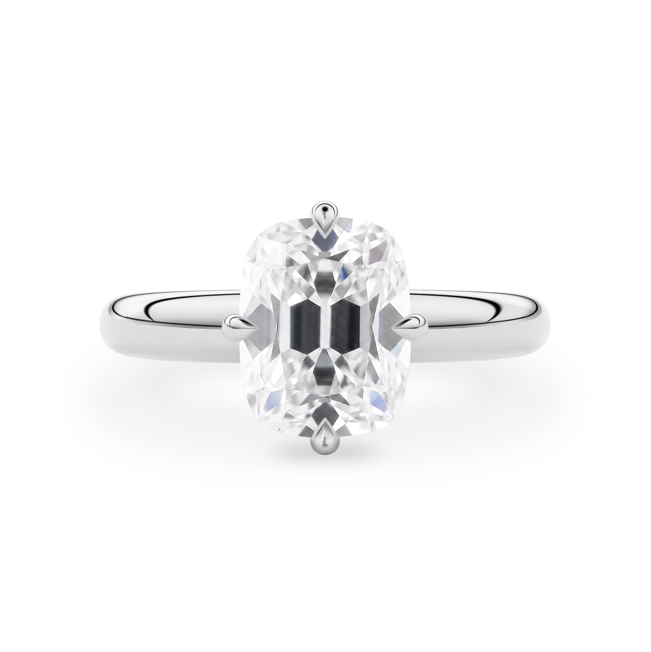 Eleanor Old Mine Elongated Cushion Moissanite Solitaire Engagement Ring