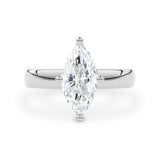 Marquise Stephanie 3.5mm Band Solitaire Engagement Ring, Moissanite/Lab Diamond