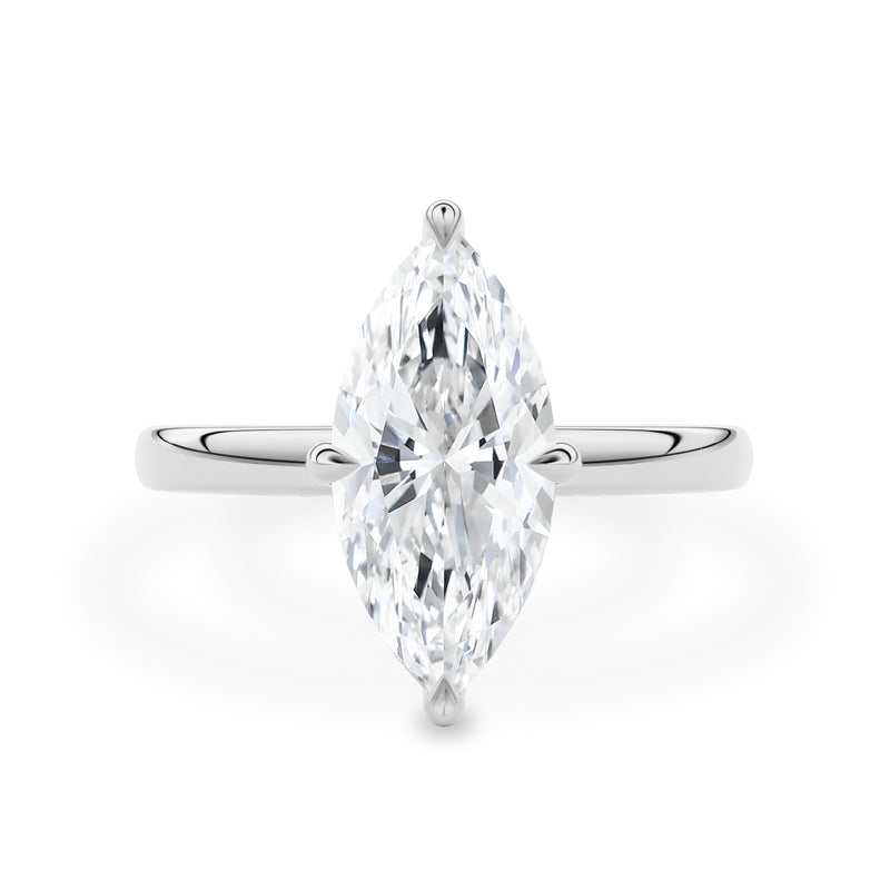 Maisy Marquise Solitaire Engagement Ring, Compass Oriented Prongs