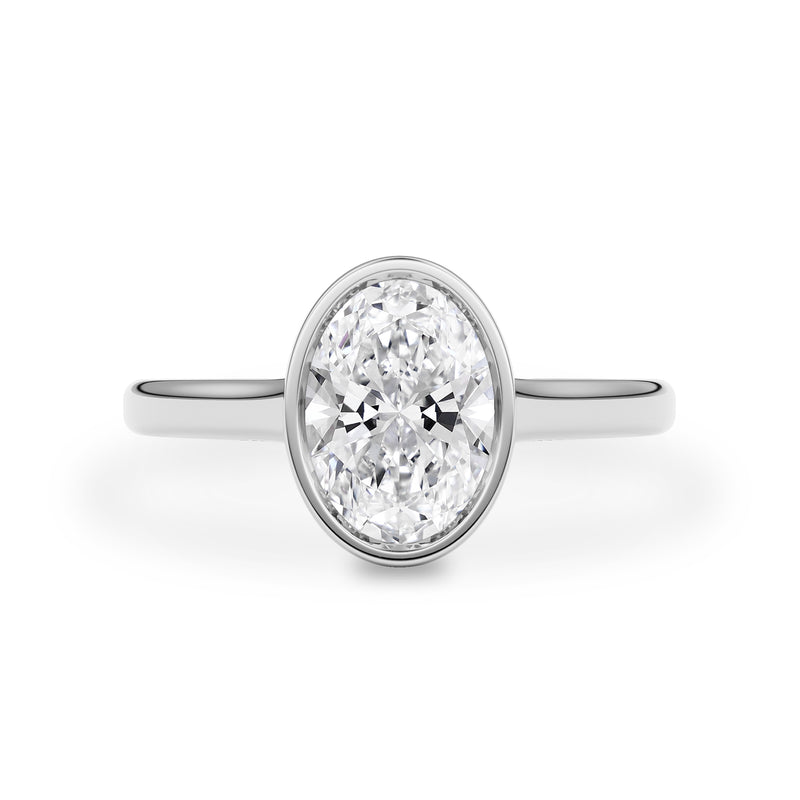 Carmen Oval Full Bezel Cathedral Engagement Ring