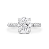 True Promise Oval Petal Pavé Engagement Ring, Moissanite/Lab Diamond