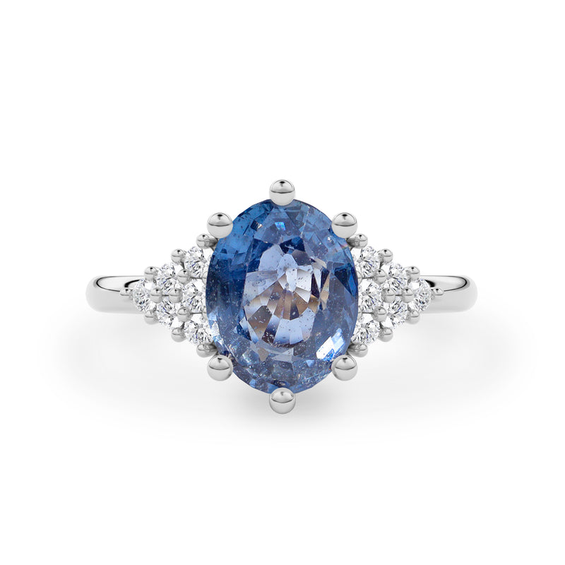 Emma Oval Natural Blue Sapphire Engagement Ring