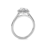 Paula Forever Halo Engagement Ring, Pear Cut With Pavé
