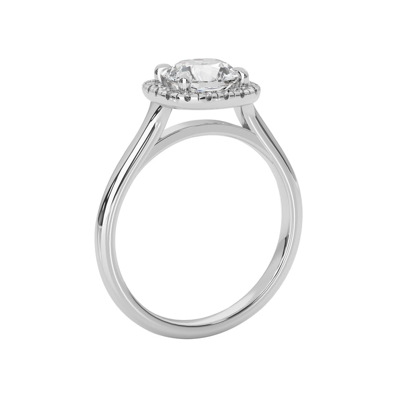 Clara Forever Halo Engagement Ring, Cushion Cut With Pavé