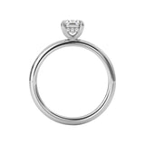 Chloe Emerald Cut Hidden Halo Engagement Ring, High Set