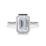 Carmen Full Bezel Cathedral Engagement Ring, Radiant/Emerald Cut