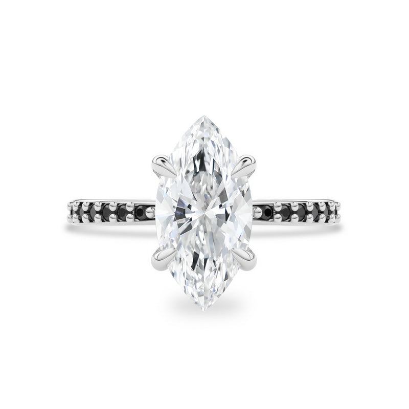 Beloved Marquise Cut Solitaire Engagement Ring, Moissanite/Lab Diamond