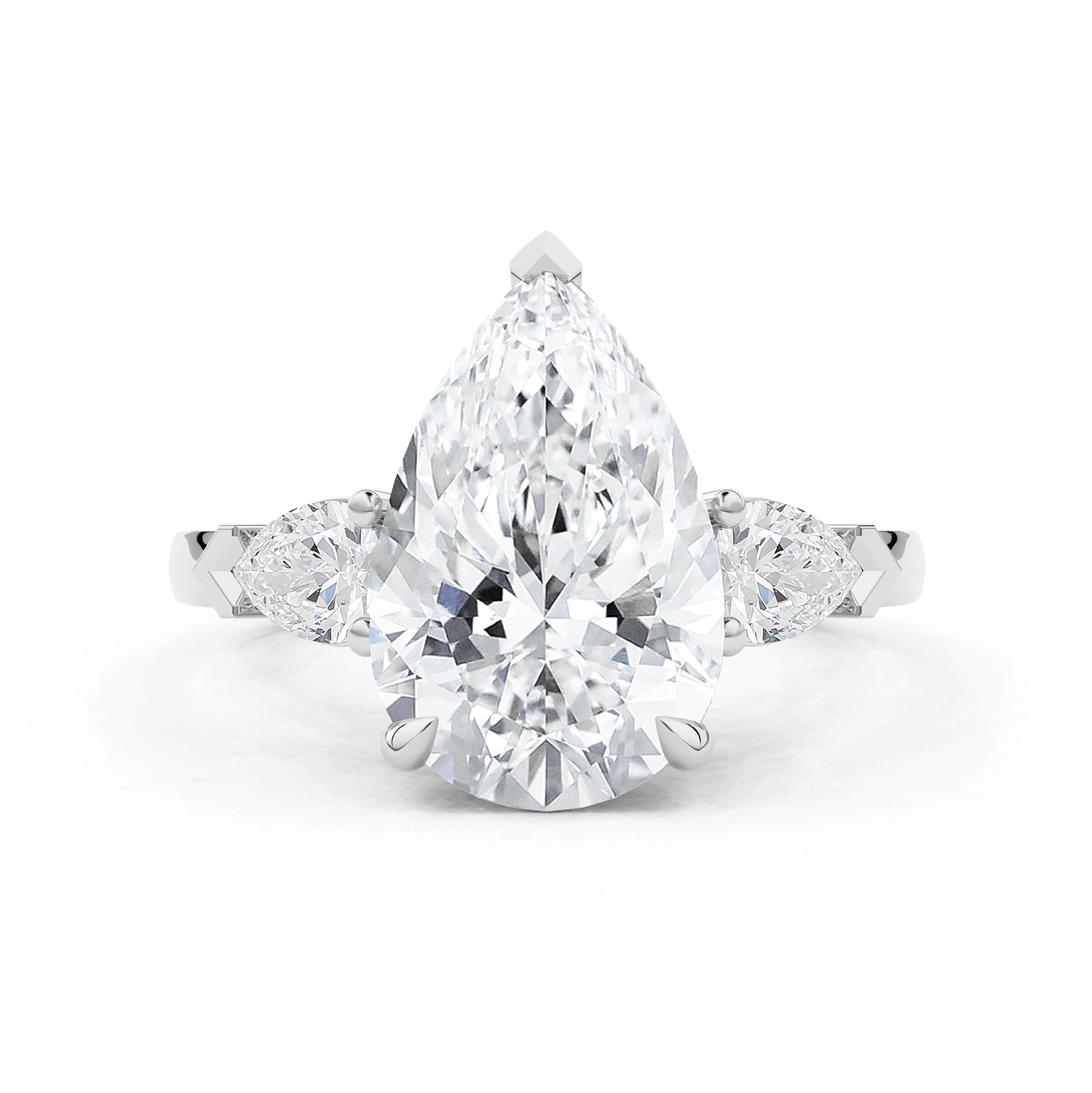 Tiana Pear Cut Three Stone Engagement Ring