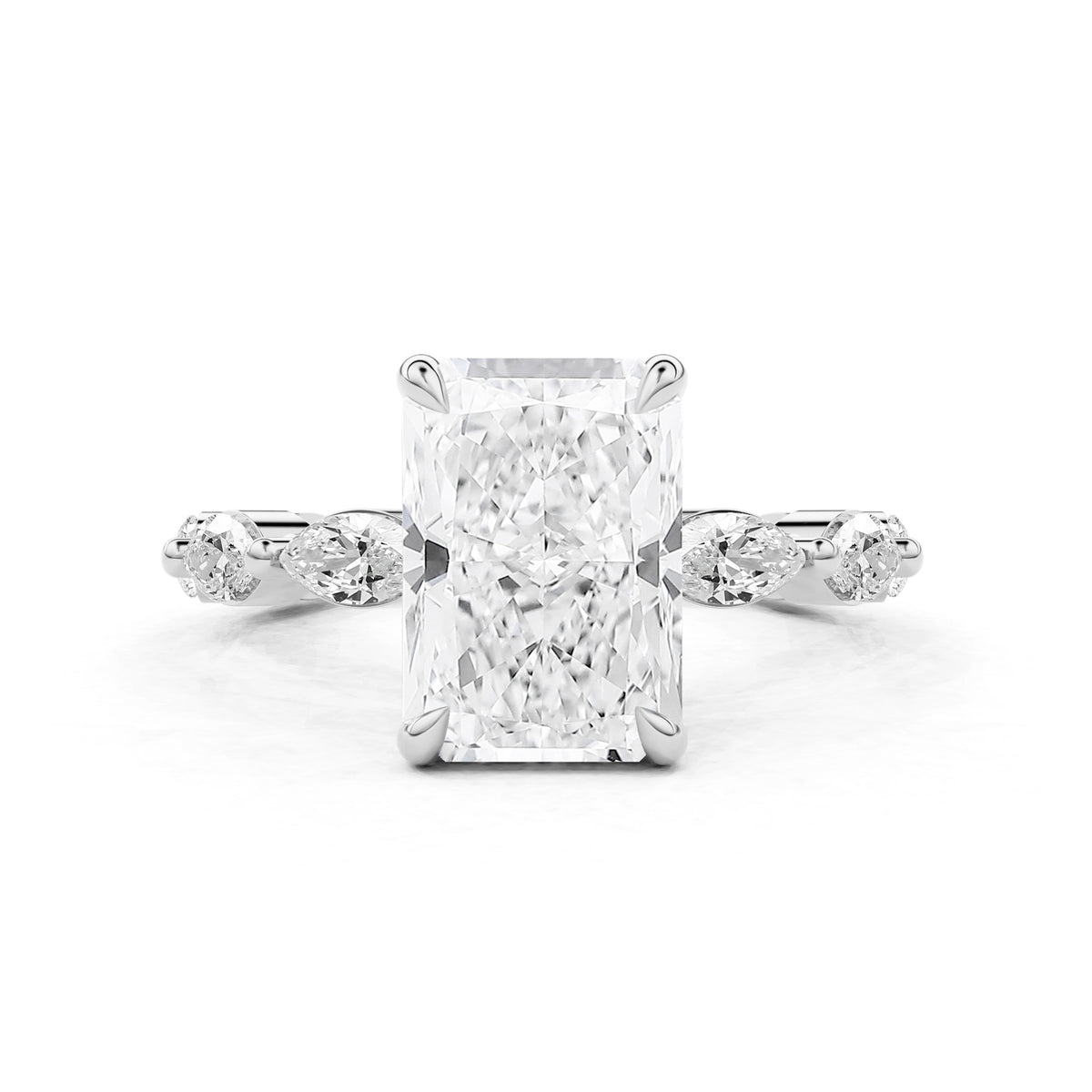 Marielle Radiant Cut Marquise Diamond Band Engagement Ring