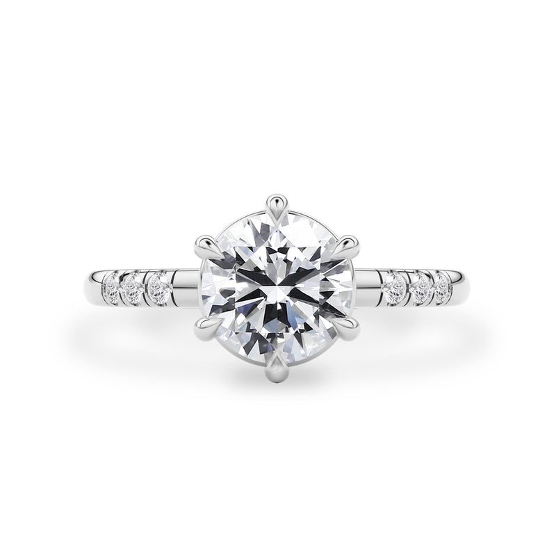 Eternal Dream Round Solitaire Engagement Ring, Round Brilliant With Pavé