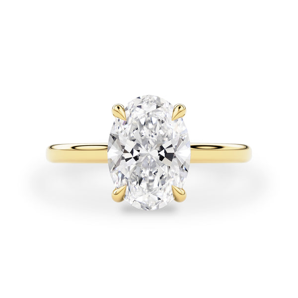 Ivy Oval Hidden Halo Engagement Ring, Moissanite/Lab Grown Diamond