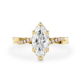 Julia Marquise Hidden Halo Twist Band Engagement Ring, High Set