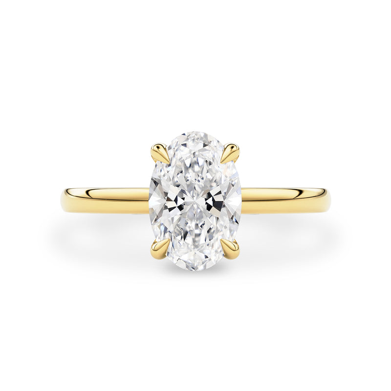 Chloe Oval Cut Hidden Halo Engagement Ring, Moissanite/Lab Grown Diamond