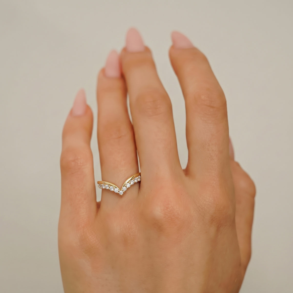 Bellisa Contoured Round Half Eternity Ring