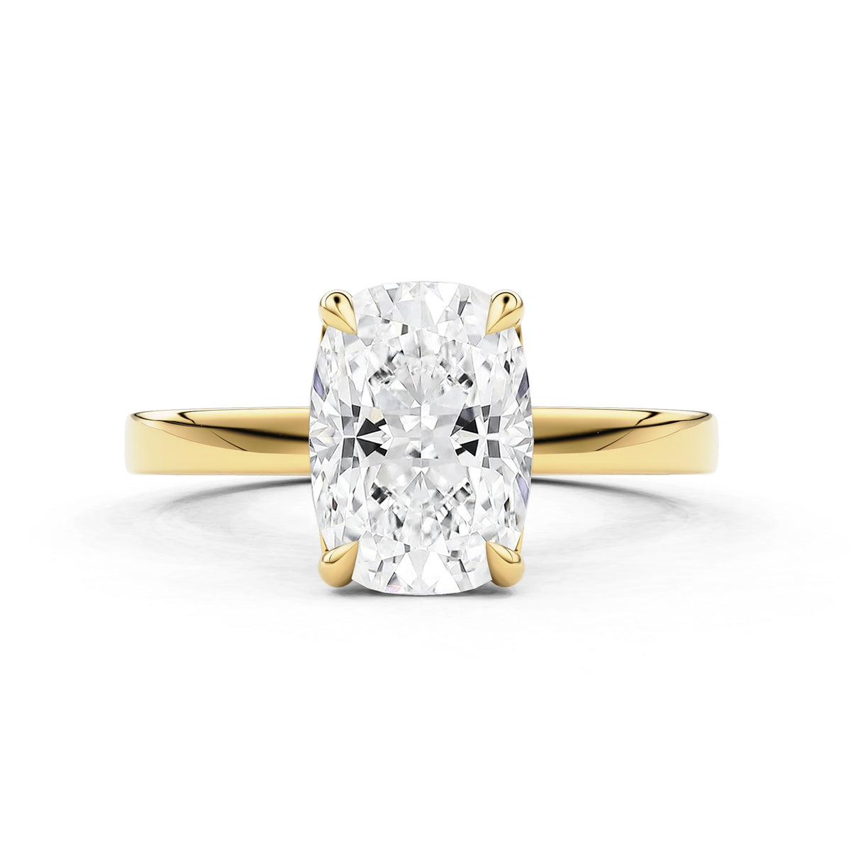 Serelle Elongated Cushion Cut Raised Hidden Halo Engagement Ring