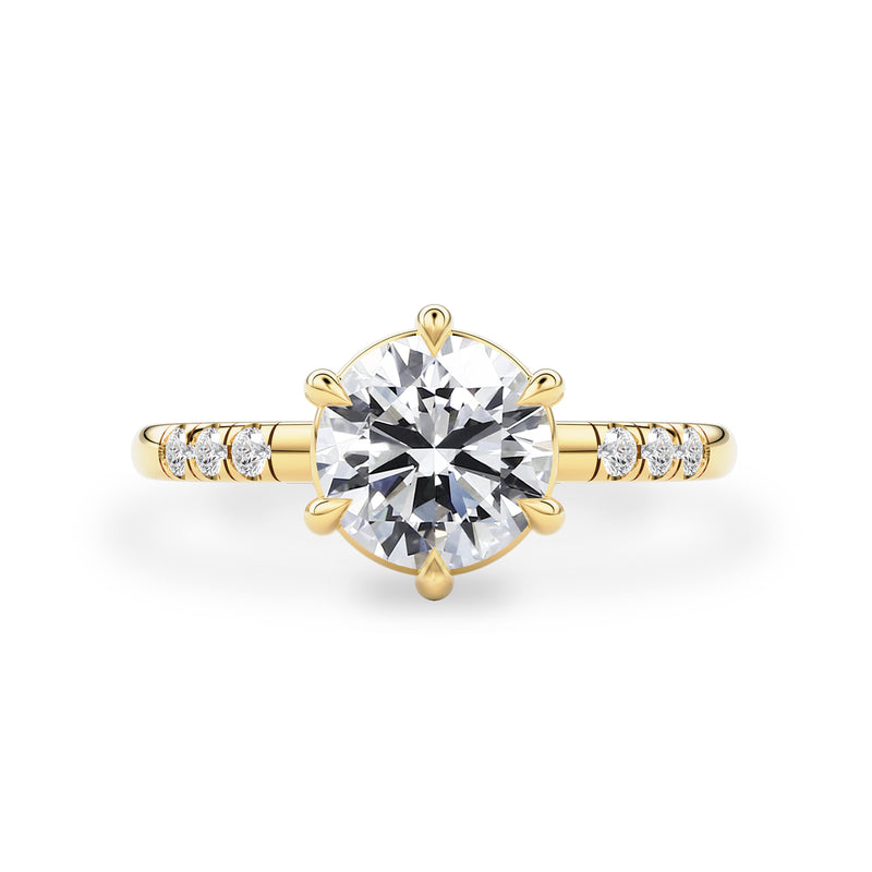 Eternal Dream Round Solitaire Engagement Ring, Round Brilliant With Pavé