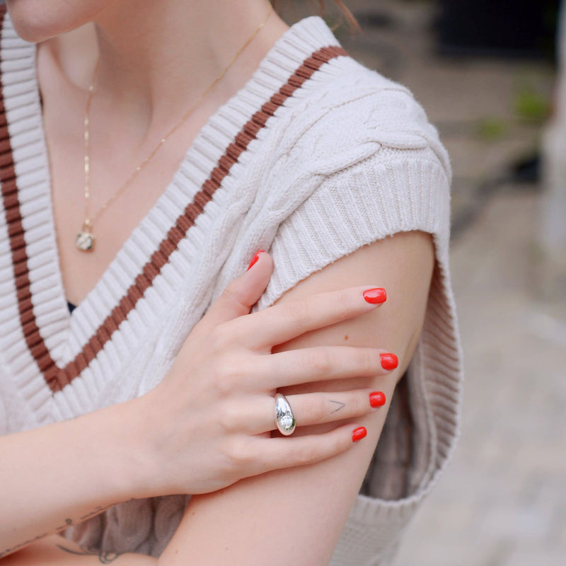 Round Brilliant Chunky Dome Ring