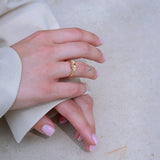 The Gracious Dream Engagement Ring, Peach Morganite & Diamonds
