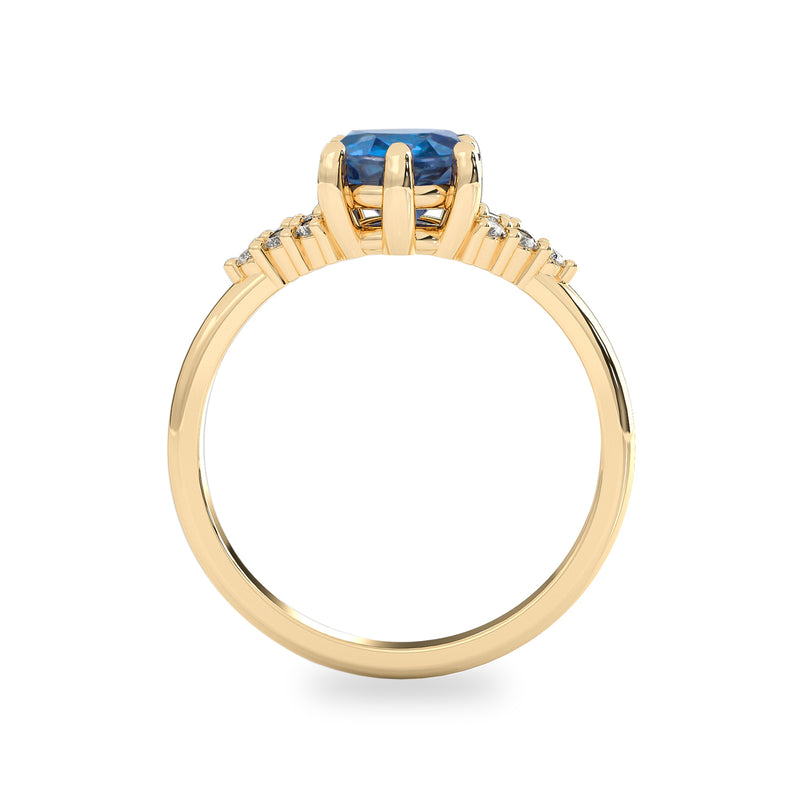Emma Blue Sapphire Engagement Ring, 2ct Blue Sapphire & Diamond ...