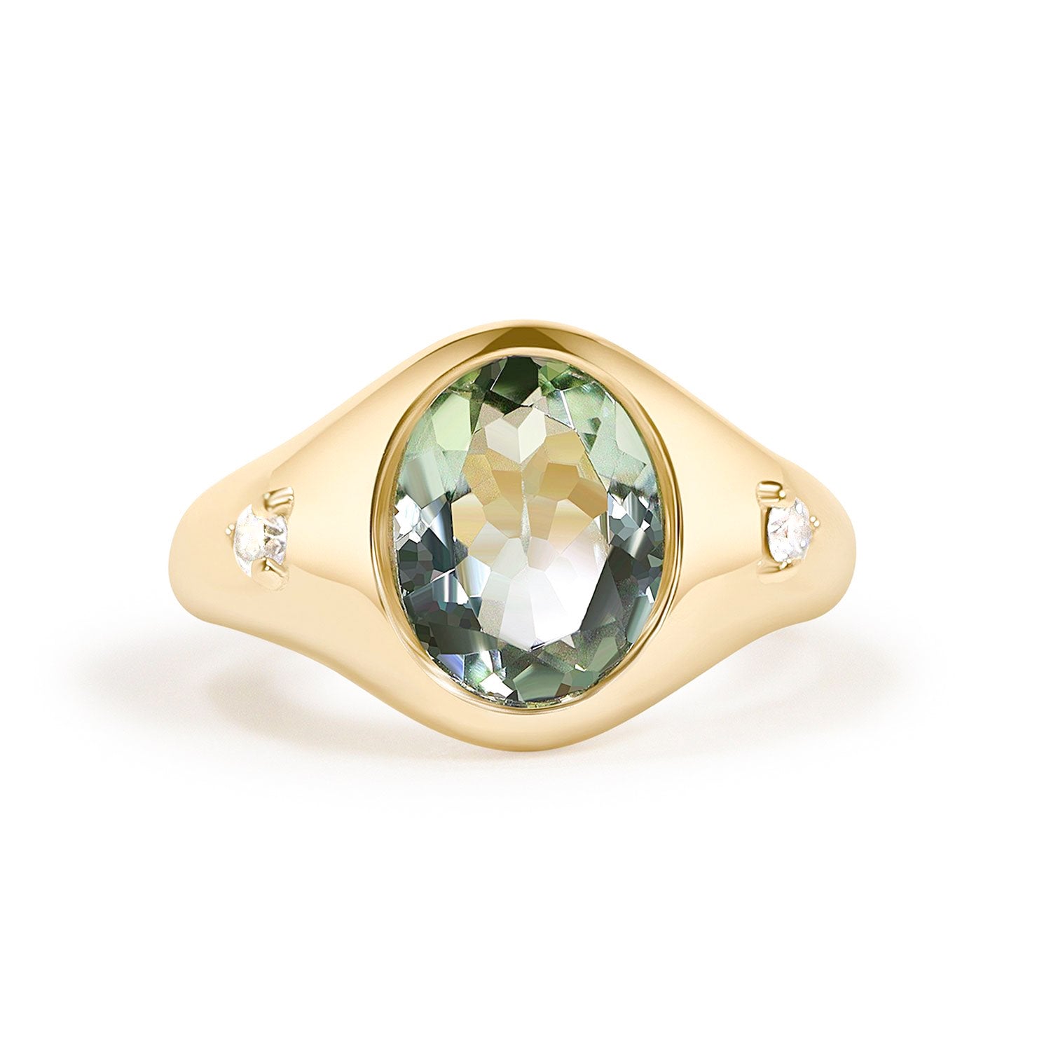 Mint Green Tourmaline Signet Ring | Bellisa Jewellery