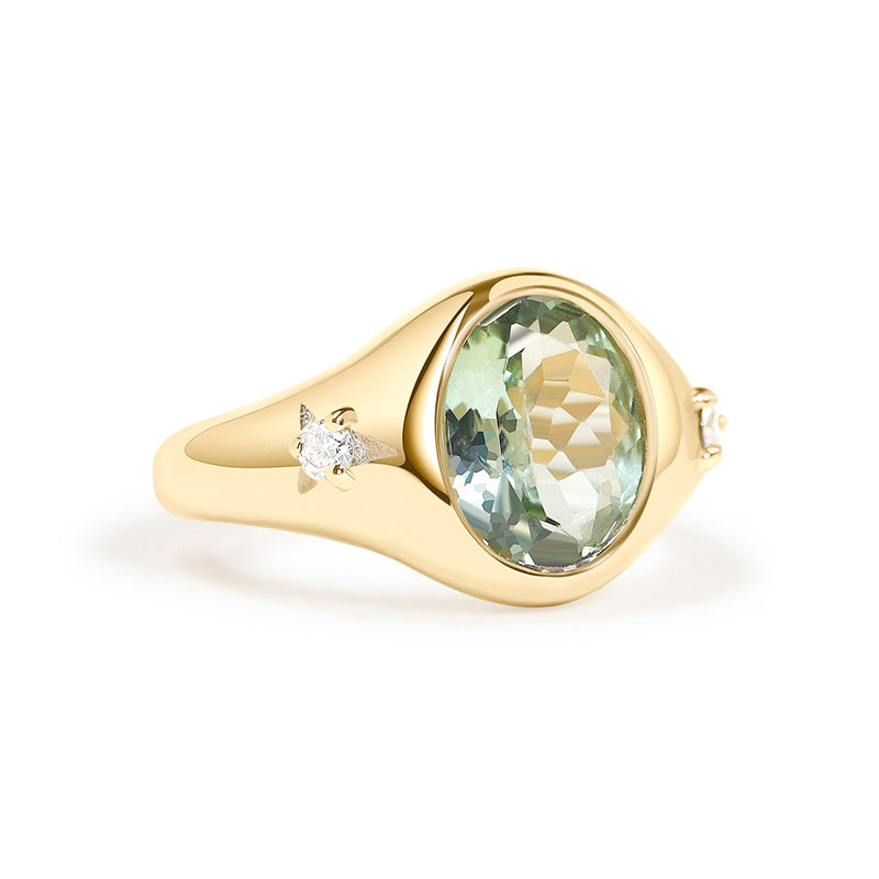 mint green tourmaline signet ring canada