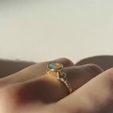 Eternal Love Opal Ring, Natural Opal & Diamond