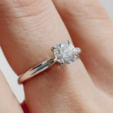 Solo Solitaire Engagement Ring, Round Brilliant With Peg Head