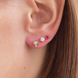 Round Ruby Stud Earrings