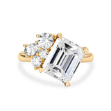 Hera Multiple Stone Engagement Ring, 4ct Emerald Cut Moissanite