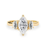 Royal Marquise Cut Moissanite Three Stone Engagement Ring